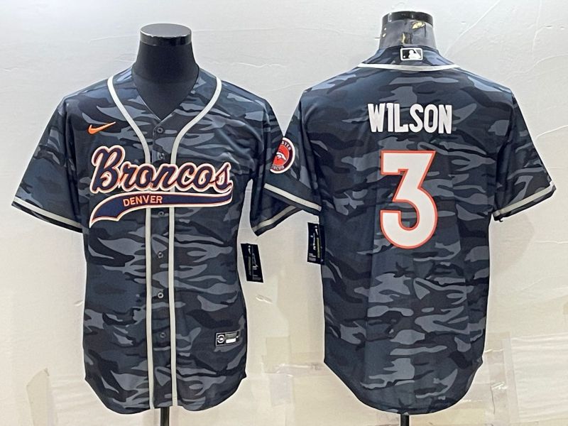 Men Denver Broncos #3 Wilson Camo 2022 Nike Co branded NFL Jersey